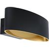 Eglo LED Lampada da parete Maccacari, 1 fiamma, design minimalista, faretti | da parete interni in alluminio, acciaio e plastica, lampada per soggiorno, lampada da corridoio nero, oro, trasparente