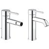 Grohe 32935001 Essence New Miscelatore Monocomando per Bidet, Cromo & 23590001 Miscelatore Monocomando per Lavabo Taglia S Essence New, Cromo