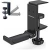 aceyoon Supporto per Cuffie, Universale Stand Cuffie Scrivania Pieghevole in Alluminio per Cuffie Auricolare con Girevole Morsetto Regolabile e Girevole Morsetto per Tutte Le Cuffia, Nero