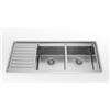 Alpes LFPS 5117/1S2V Lavello inox da incasso filo piano 51x117, con 2 vasche uguali e sgocciolatoio a sinistra