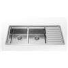 Alpes LFPS 5117/2V1S Lavello inox da incasso filo piano 51x117, con 2 vasche uguali e sgocciolatoio a destra