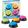 Learning Resources Quiz Buttons Set da 4, età 3+, Giochi educativi, Pulsanti Colorati con Suoni Diversi, attività di Gruppo e Famiglia, Materiale didattico