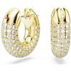 Swarovski Orecchini a cerchio Dextera, Piccoli, Bianchi, Placcato color oro