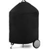 Dokon Copertura Barbecue da Esterno Rotondo Impermeabile Copertura per Barbecue con Maniglia, Tessuto Oxford 420D Antivento Anti-UV Telo Copri Griglia a Gas (Ø71x68cm) - Nero