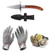 Kaqisen Oyster Knife Oyster Shuck Set Oyster Opener Resistente al taglio e guanti per cozze o formaggio a pasta dura Manico in legno adatto Acciaio inossidabile (Medio/M)