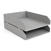 Bigso Box of Sweden Portacorrispondenza in cartone - Porta documenti ufficio impilabili per conservare i documenti - Porta fogli da scrivania in materiale riciclato - Set da 2 - grigio