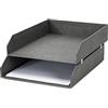 Bigso Box of Sweden Portacorrispondenza in cartone - Porta documenti ufficio impilabili per conservare i documenti - Porta fogli da scrivania in materiale riciclato - Set da 2 - grigio