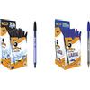 BIC Penne Nere a Sfera, Cristal Soft, Punta Media & Penne Blu a Sfera, Cristal Large, Punta Media