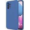 TBOC Cover Compatibile con Samsung Galaxy A32 5G [6.5] Custodia Rigida [Blu] Silicone Liquido [Sensazione Morbida] Fodera Interna Microfibra [Protegge Fotocamera] Antiscivole Resistente Graffi