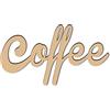 CREATCABIN Cartello in Legno Tagliato A Laser Wall Art Coffee Letter Sign Scultura Decorativa Parete Hanging Decor Unfinished Porta Inaugurazione della Casa Decorazione Stanza Parete 25 x 14 x 0.6 cm