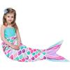 WERNNSAI Coperta con Coda di Sirena Rosa - Sirena Sacco a Pelo per Ragazze Bambini Adolescenti Tutte Le Stagioni Peluche Morbida Flanella Pile Coperta Coccole Indossabile Regalo di Compleanno,140x60cm