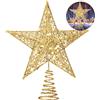 AOBETAK Puntale Stella Per Albero Di Natale, Decorazione Christmas Tree Topper Decoration Star, Oro