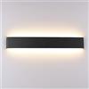 Klighten Lampada da Parete LED Interno 20W, 60cm Applique da Parete Alluminio Moderne, Lampada Muro per Soggiorno, Camera da Letto, Scala, Corridoi, 1990 Lumen, Bianco Caldo 3000K, Nero