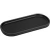 Luxspire Vassoio in Resina, Vassoio Ovale Portaoggetti per Bagno, Vassoio Decorativo Organizer per Tessuti Candele, Vassoio da Bagno per Sapone Shampoo Profumi Asciugamano Pianta, Nero Opaco