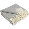 LYHome Plaid Cashmere con Lana Merinos - Coperta Invernale, Copriletto per Letto Divano, Singolo Matrimoniale Mezza Stagione, Coperte Lana Morbida (140 x 200 cm | Grigio - Bianco A spina di pesce)