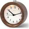 aboveClock Sveglia Analogica da Comodino in Legno, Sveglia da Comodino Vintage con Snooze, Nessun ticchettio, Sveglia a batteria Silenziosa con Luce Notturna - Marrone Scuro