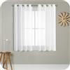 MRTREES Tende Finestre Voile Semi Trasparenti Bianche 2 Pezzi con Occhielli 140x122 CM Tenda a Panello Tende Corte Leggere per Camera da Letto Cucina e Interni Moderne