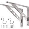 YUMORE Staffe per Mensole Pesanti 25cm,YUMORE Supporto per Mensole a Parete in Acciaio Inox Staffe Reggimensola Triangolare 250 x 180 mm Supporti a L per Scaffali a Muro, Carico Massimo 150kg, 2 Pezzi