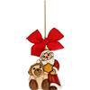 THUN - Addobbo Natalizio Babbo Natale con Teddy Maxi - Ceramica - Linea Natale - Living, Arredare la Casa - 6,2x5,5x7,5 cm h
