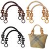PH PandaHall 3 Colori 6pz Manici per Borsa con Perline In Legno Cinghie per Borsa In Corda Manici per Borsa Uncinetto di Ricambio A Forma di U per Fare Borsa Fai Da Te Borsetta in Paglia Borsa Tote