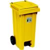 STEFANPLAST Bidone carrellato 120 litri con pedale giallo segnale cm 54x52x91h