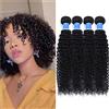 RICHAIR Curly Wave 4 Bundles, 8 Pollici, Curly Human Hair Bundles, Virgin Hair Bundles, Fasci di Capelli Umani Ricci Brasiliani, Capelli Umani Ricci Crespi, 50g/pacco (totale 200g)