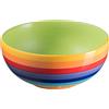 Purity Style Ciotola in ceramica a righe arcobaleno, dipinta a mano