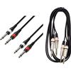 ah Cables Adam Hall Cables K3Tpp0100 Cavo Audio Professionale da 6,3 Mm, 1 M & Stagg Stc3P Cavo S Serie Audio Gemello Jack A Jack 6,3 Mm, 3M
