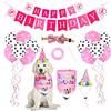 AMZMUKAUP Set di Bandana per Cani di Compleanno, Regalo per Cucciolo Gatto, Decorazioni Pet, Rosa