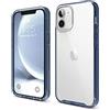 elago Ibrido Clear Custodia Cover Compatibile con iPhone 12 Mini Case (5.4), Anti-Ingiallimento Hard PC Retro, Paraurti Flessibile Cover Antiurto (Blu Scuro)