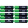 OFFICER PRODUCTS PRODUCTS 17055211-02 - Evidenziatori luminosi, confezione da 10 pezzi, colore: verde/inchiostro atossico, punta a scalpello colori luminosi di alta qualità/spessore del tratto 1-5 mm