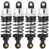 Dilwe Ammortizzatore Alluminio RC, Ammortizzatore Posteriore 4 Pezzi con Riprogettazione Compatibile per Auto RC Scala 1/10(Argento)