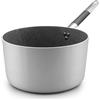 Pentole Agnelli ALSC105GC16 Linea Shark Skin, Casseruola Alta, Antiaderente, con 1 Manico in Acciaio Inossidabile, 16 cm