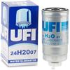 UFI Filters, Filtro Gasolio 24.H2O.07, Filtro Carburante per Ricambio, Adatto ad Auto, Applicabile su Diversi Modelli Fiat e Kia