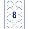 avery Badge adesivi per tessuti rotondi Avery Ø 65 mm - 8 et/foglio - stampanti inkjet Conf. 20 fogli - J4881-20