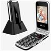 artfone F20 Telefono cellulare GSM per anziani con tasti grandi, tasto SOS, dual SIM, volume alto, Radio FM, Dual Sim Nero