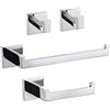 TURS 4-Pezzo Attrezzatura Bagno Set Invitornono Carta ToiletTe Orssista Asciugamano Bar/Holder Robe Gancio Aparete Montaggio, Finitura Polacca, Q7X4-P