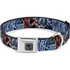 Buckle-Down Collare per cani fibbia per cintura di sicurezza Avengers Thor Hammer Action Pose Galaxy Blues bianco 30,5 cm larghezza 3,5 cm