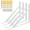 Fodlon 4pcs Staffe Mensole, 250 x 160mm Supporto per Mensole Triangolari, Staffe Scaffali a Parete Impieghi Gravosi con Viti per Capannone,Mensole in Legno Galleggianti,Libreria (10 Pollici) (Bianco)
