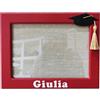 legnoegrafite Cornice laurea rivestita in pelle rossa con tocco e nome personalizzabile, diploma, graduation, università