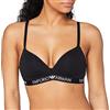 Emporio Armani Padded Triangle Bra Iconic Cotton, Reggiseno Imbottito Donna, Nero, S