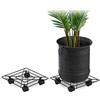 Relaxdays Carrello Portavasi Quadrato, Set da 2, Interni ed Esterni con Freni Sottovaso per Vasi 28x28 cm, Metallo, Nero