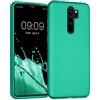 kwmobile Custodia Compatibile con Xiaomi Redmi Note 8 Pro Cover - Back Case Morbida - Protezione in Silicone TPU Effetto Metallizzato turchese metallico