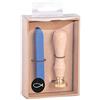 Rayher 29207376 Set sigillo pesce, 2,5cm ø, blu royal, 1 timbro, 1 cera ca 12g, box blis. 1set