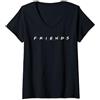 Friends Logo White Maglietta con Collo a V