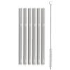 WMF Baric Glasstrohalme-Set 7-Teilig, 6 Trinkhalme Gerade + 1 Reinigungsbürste Cannuccia Ecologica Riutilizzabile, per Bevande Calde e Fredde, Vetro, Trasparente