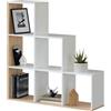 Fores Libreria In Legno Design Moderno Bianco E Rovere 108x28xH110 Cm Mensole A Scaletta