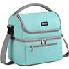 VASCHY Borsa Pranzo Termica 13.4L - Doppio Scomparto, Impermeabile, Leggera, per Ufficio, Scuola, Viaggio e Campeggio, Porta Pranzo Uomo Donna Turchese
