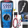 PeakTech 3350 - True RMS Multimeter mit Digital Anzeige Strommessgerät mit 6000 Counts Profi-Messgerät für Elektriker 10A AC/DC - CAT III 600V, automatische Bereichswahl