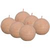 Bolsius Rustik - Candela sferica, colore rosa chiaro, 6 pezzi, Ø 7,6 cm, candela decorativa, lunghezza 25 ore, non profumata, contiene cera vegetale naturale, senza olio di palma